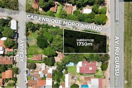 AMPLIO TERRENO COMERCIAL SOBRE AVDA ÑU GUAZÚ - ASUNCIÓN EN VENTA (1.730 M)