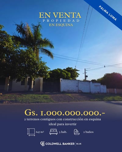 EN VENTA PROPIEDAD EN ESQUINA -  PALMALOMA - LUQUE