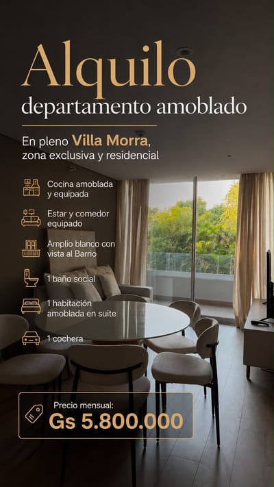Alquilo hermoso departamento amoblado a estrenar!