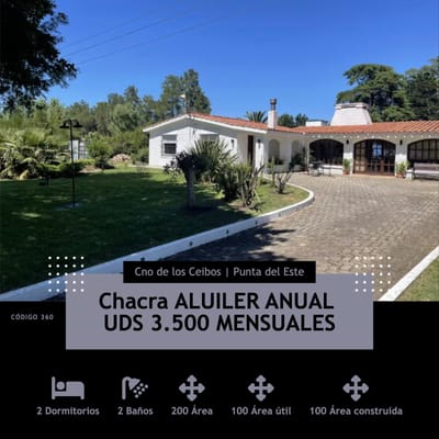 Casa | chacra, alquiler anual, Punta del Este, Camino a los Ceibos, URUGUAY