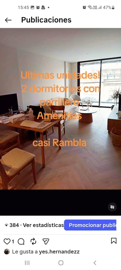 Venta Apartamento Buceo px Rambla 2 Dormitorios con terraza con parrillero 2 Baños Amenities