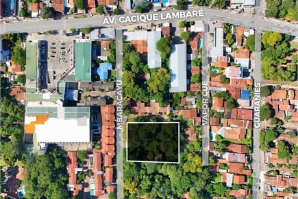 Terreno de 2.264m2 a 70 metros de Cacique Lambaré