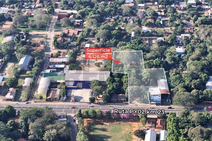 AMPLIO TERRENO CON 24 MTS SOBRE RUTA 2 EN CAPIATÁ EN VENTA (6.126 M2)
