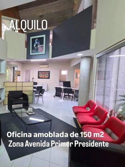 ALQUILO OFICINA AMOBLADA DE 150 M2 ZONA AVDA PRIMER PRESIDENTE
