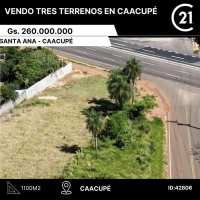 EN OFERTA 3 TERRENOS JUNTOS EN CAACUPÉ