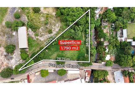 AMPLIO TERRENO DE 1.790 M2 A PASOS DE CACIQUE LAMBARÉ EN VENTA