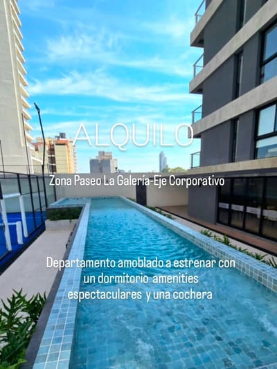 ALQUILO DEPARTAMENTO AMOBLADO A ESTRENAR  ZONA PASEO LA GALERIA