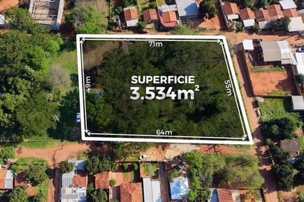 AMPLIO TERRENO DE 3.534 EN BARRIO CAAGUAZÚ - ÑEMBY EN VENTA