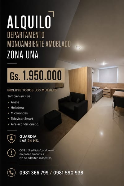Alquilo monoambiente totalmente equipado en zona San Lorenzo Universidad Nacional