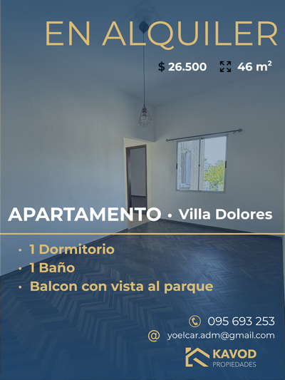 Alquiler | Apartamento 1 Habitacion En Villa Dolores/Parque Batlle