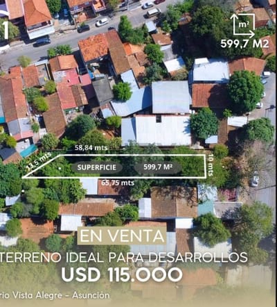 EN VENTA | Terreno De 599,7 m² Con Altura Permitida De 8 Pisos En Vista Alegre