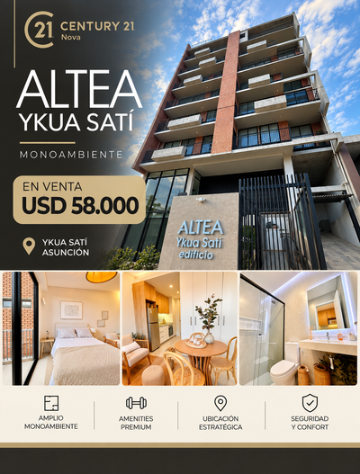 Exclusivo Departamento Monoambiente en Altea Ykua Sati: ¡Inversión Inteligente y Estilo de Vida Moderno!