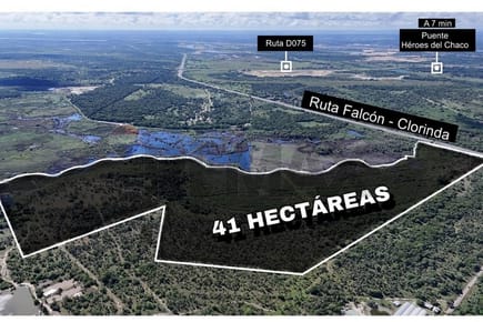 AMPLIO TERRENO DE 41 HECTAREAS EN NUEVA ASUNCION - PTE. HAYES EN VENTA