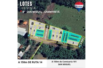 LOTES EN VENTA BARRIO SAN MIGUEL - CAMBYRETA