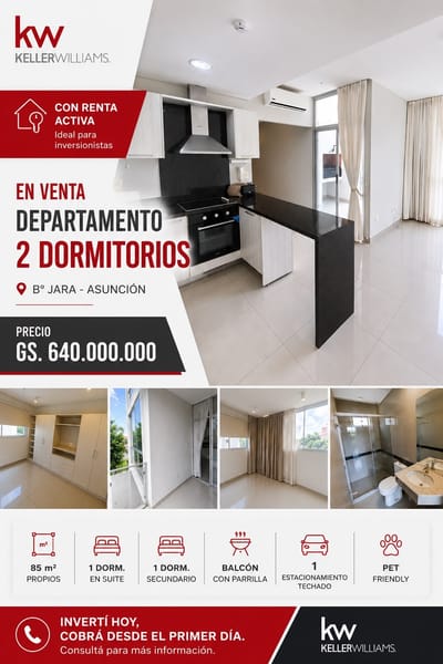 A LA VENTA DPTO. DE 2 DORMITORIOS EN EL BARRIO JARA,ASUNCIÓN