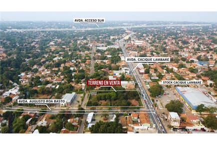 Vendo Terreno en esquina sobre Av. Cacique Lambaré