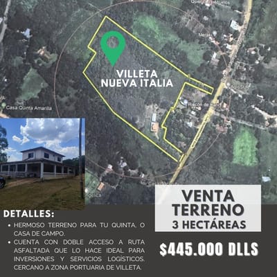 OPORTUNIDAD TERRENO!  PARA CENTRO LOGÍSTICO  VILLETA NUEVA ITALIA