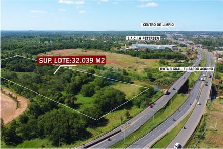 3Hectareas en Venta sobre Ruta Gral Aquino MRA

Referencias de Ubicacion: Frente a FORTIS MRA y al lado del Barrio Cerrado Surubi¨i, a 2.500metros de la rotonda al puente Remanso.

Dimensiones según titulo:
113,65m area verde.
285,32m area verde.
59,96m R