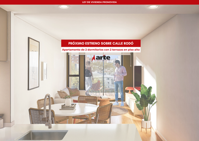 Venta de apartamento de 2 dormitorios con dos terrazas en piso alto en Cordón Sur