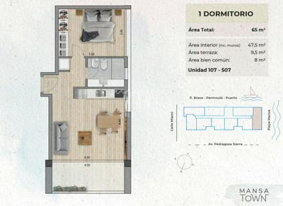 Proyecto Mansa Town | Apartamentos de 1 Dormitorio | Playa Mansa