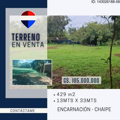 VENDO TERRENO EN  ENCARNACION CHAIPE