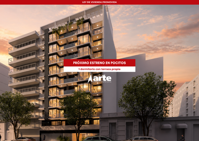 Venta de apartamento de 1 dormitorio con terraza en Pocitos