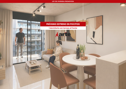 Venta de apartamento de 1 dormitorio con terraza al frente en Pocitos