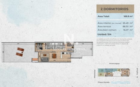 Venta Apartamento en Malvin de 2 Dormitorios, a pasos de la Rambla.