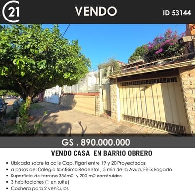 VENDO CASA EN ASUNCION - BARRIO OBRERO