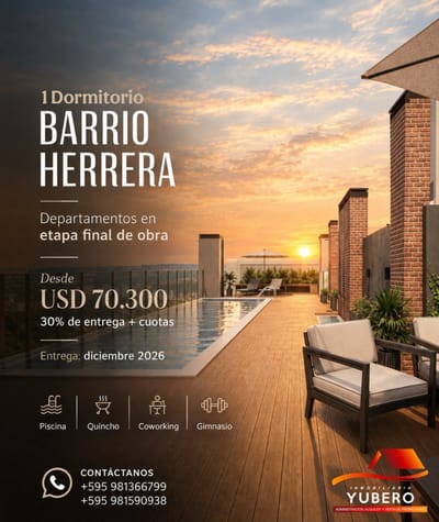 Vendo departamentos a estrenar en barrio Herrera de Asunción LLAVE EN MANO ANTES DE TU PRIMERA CUOTA