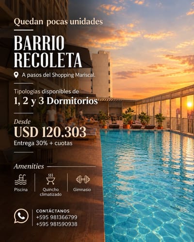 Vendo departamentos en pozo en Villa Morra a metros del Shopping Mariscal