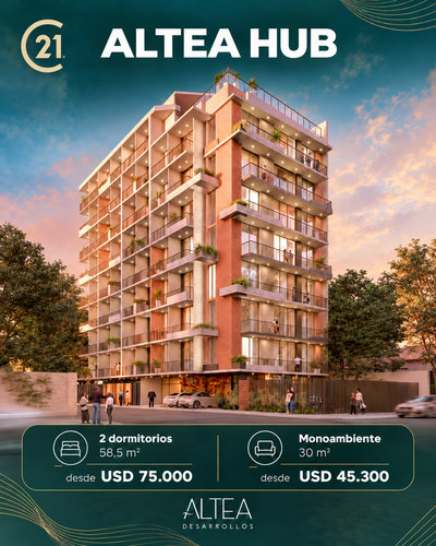 VENDO DEPARTAMENTO TIPOLOGÍA 2 DORMITORIOS EN ALTEA HUB- LOMA PYTÁ