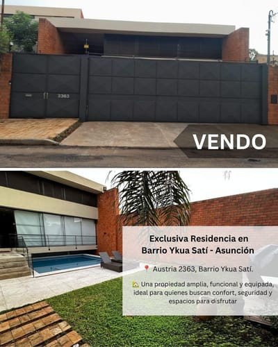 Venta de Exclusiva Residencia en Barrio Ycua Sati