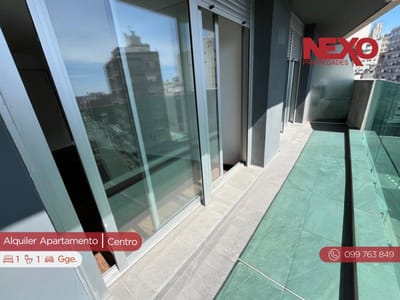 Apartamento Alquiler Centro 1 dormitorio Balcón Garaje Alto con vistas