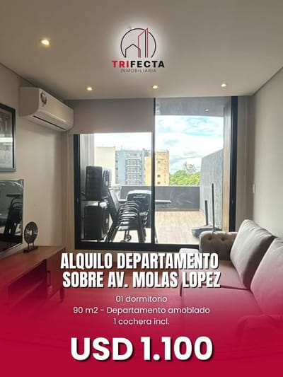 ALQUILO DEPARTAMENTO AMOBLADO EN EDIFICIO GARDEN PARK