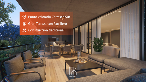 Venta Carrasco Sur Apartamento 3 Dormitorios - Terrazas + Parrillero - Gran living comedor + Estufa - Seguridad