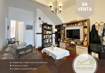 Venta en Pocitos: Cómoda y acogedora casa de 1 dormitorio con patio y parrillero
