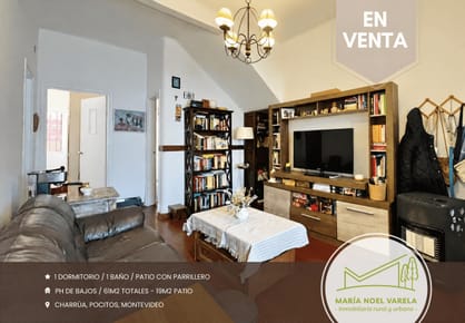 Venta en Pocitos: Cómoda y acogedora casa de 1 dormitorio con patio y parrillero