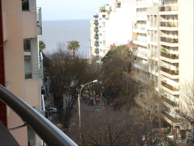 Apartamento Pocitos , Monoambiente amplio al frente c/ terraza Ofic. o Vivienda