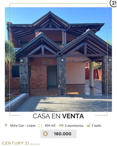 VENDO CASA  EN – MORA CUE, LUQUE