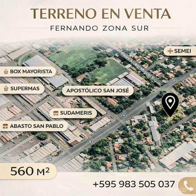 FERNANDO DE LA MORA  SUR AMPLIO TERRENO