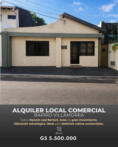 ALQUILO LOCAL COMERCIAL EN VILLAMORRA