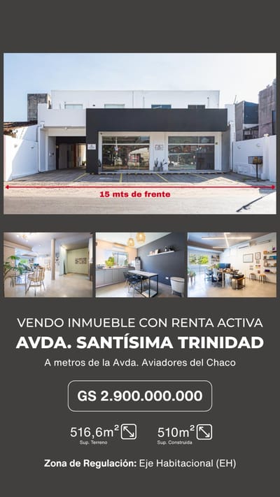 EN VENTA – PROPIEDAD COMERCIAL / RESIDENCIAL SOBRE AVDA. SANTÍSIMA TRINIDAD