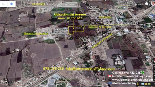  Terreno Carretera a Pimentel Atura Univ.Señor de Sipan de 20200m²
