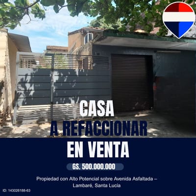 VENDO CASA A REFACCIONAR EN LAMBARE