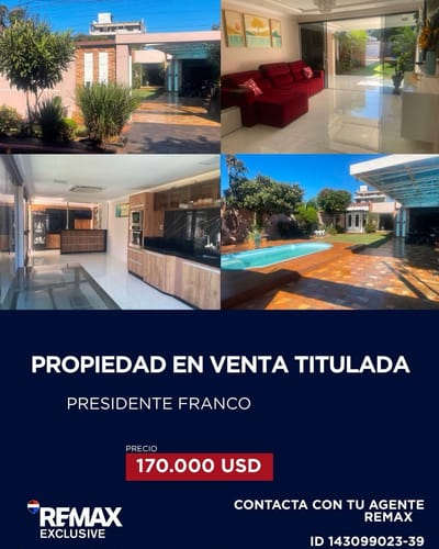 Casa en Venta Totalmente Amoblada | PRESIDENTE FRANCO