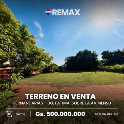 VENDO TERRENO EN HERNANDARIAS Bo. Fátima.
