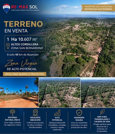 Vendo 1 Hectarea Altos Cordillera 