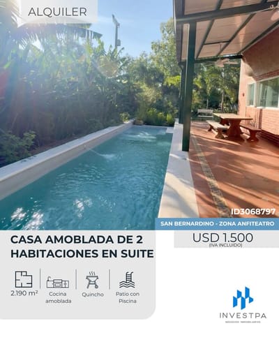  CASA DE 2 HABITACIONES  AMOBLADA EN SAN BERNARDINO - ZONA ANFITEATRO 
