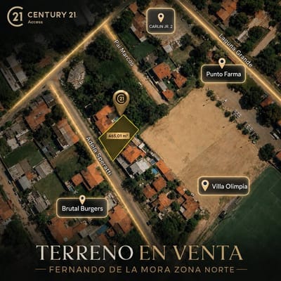 Terreno 465 m² en Fdo. de la Mora Zona Norte